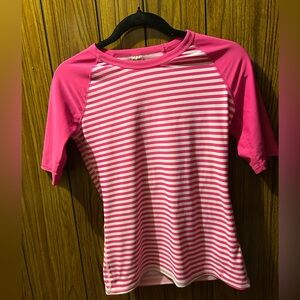 Old Navy Pink Striped swimming shirt